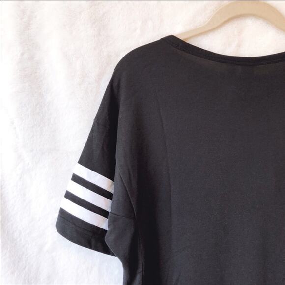 adidas 3 White Stripe Black T-Shirt - Picture 6 of 7